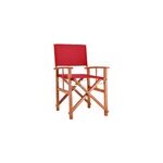 Chaise de directeur rouge en bois d'eucalyptus