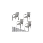 Chaise empilable en poly rotin comfort (lot de 4) gris