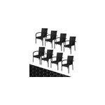 Chaise empilable en poly rotin comfort (lot de 8) noir