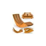 Chaise longue � bascule java pliable en bois certifi� fsc ;
