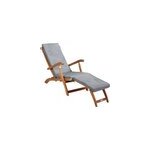 Chaise longue de jardin queen mary ; acacia fsc ; - certifi� avec housse gris chin�