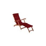 Chaise longue de jardin queen mary ; acacia fsc ; - certifi� avec housse rouge