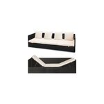 Chaise longue noir en polyrotin avec dossier