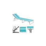 Chaise longue pliable bleu ray� - transat bain de soleil jardin plage