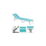 Chaise longue pliable bleu ray� - transat bain de soleil jardin plage