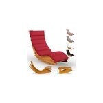 Chaise longue pour sauna java acacia certifi� fsc ; avec housse rouge