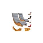 Chaise longue de sauna java (lot de 2) acacia certifi� fsc ; avec housse gris chin�