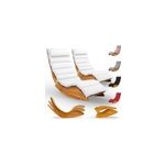 Chaise longue de sauna java (lot de 2) acacia certifi� fsc ; avec rev�tement cr�me
