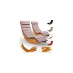 Chaise longue pour sauna java (lot de 2) acacia certifi� fsc ; avec rev�tement cr�me chin�e