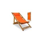 Chaise longue transat bambou jardin plage terrasse - repose t�te inclus - orange
