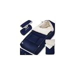 Chanceli�re b�b� bleu marine fourr�e pour poussette avec sac inclus