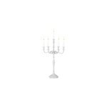 Chandelier blanc 40cm 5 branches bougeoir transformable