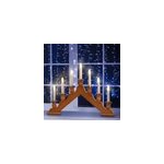 Chandelier en bois avec 7 bougies d�coration noel table et fenetre