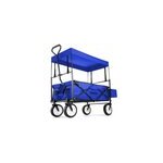 Chariot de jardin pliable avec toit amovible - bleu