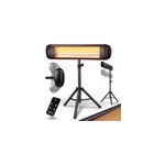 Chauffage radiant infrarouge 2500w noir