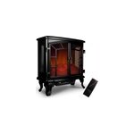 Chemin�e �lectrique chauffante 2000w noire double porte