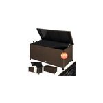 Coffre bo�te de rangement en polyrotin malle stockage jardin terrasse - noir