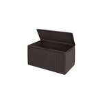 Coffre de jardin brun 290l rangement pour coussins