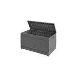 Coffre de jardin gris 119x48x60cm malle de rangement