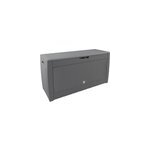 Coffre de jardin gris 119x48x60cm malle de rangement