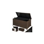 Coffre de jardin marron 117x53x60cm en polyrotin