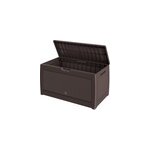 Coffre de jardin marron 310l avec roues rangement