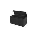 Coffre de jardin rangement anthracite 116x47x60cm