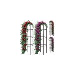 Colonne de roses, set de 4, noir 200x40cm