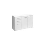 Commode blanche 2 portes et 3 tiroirs 107x75x35cm