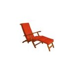 Coussin pour chaise longue 173 cm - matelas transat bain de soleil orange