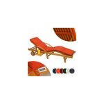 Coussin pour transat chaise longue de jardin orange 195cm