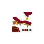 Coussin pour transat chaise longue de jardin rouge 195 cm