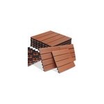 Dalle de terrasse en bois composite wpc classique terre cuite 30x30 cm jardin
