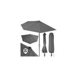 Demi - parasol anthracite 2, 7m avec manivelle pour balcon