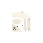 Demi - parasol cr�me 2, 7m avec manivelle pour balcon