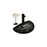 Demi pied de parasol noir pour demi parasol 9kg