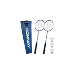 Donnay set badminton - 2x raquette 3x volant - avec sac de transport inclus