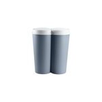 Double poubelle bleu 50 x 53 cm 2 x 25l bouton - poussoir