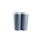Double poubelle bleu 50 x 53 cm 2 x 25l bouton - poussoir