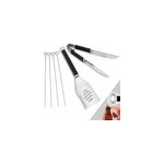 Ensemble de 6 couverts barbecue grill bois - set bbq grillades brochettes