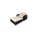 Ensemble banc ottomane canap� chaise longue transat bain de soleil pour 2 pers