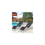 Ensemble de chaise longue bain de soleil siena 2 chaises plateau jardin