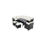 Ensemble lounge d'angle pour jardin en polyrotin 18 pcs Ensemble lounge d'angle pour jardin en polyrotin 18 pcs