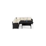 Ensemble lounge d'angle en polyrotin et en composite