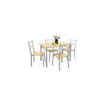 Ensemble  ; paul ;  ; 5 pi�ces - 1 table et 4 chaises - couleur h�tre - r�sistant ;