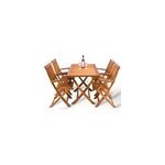 Ensemble salon de jardin 1 table & 4 chaises sydney - bois d'acacia - pliable