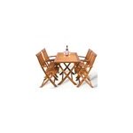 Ensemble salon de jardin 1 table & 4 chaises sydney - bois d'acacia - pliable