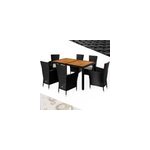 Ensemble de salon en poly rotin korfu 13 pi�ces noir / cr�me