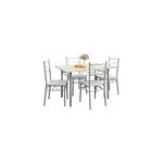 Ensemble table et chaises  ; paul ;  ; blanc �cru 5 pi�ces ;
