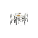 Ensemble table et chaises ; paul ; ; blanc écru 5 pièces ; Ensemble table et chaises ; paul ; ; blanc écru 5 pièces ;